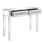 Elegant Diamond Knob 2-drawer Console Table  Mirrored Vanity For Bedroom