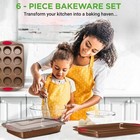 Nutrichef Kitchen Oven Baking Pans - Deluxe Nonstick Golden Coating  6-pieces 