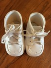 Vintage White Lace Up Baby Shoes Nursery Display Doll Prop Collectible