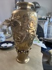 Antique Japanese Bronze Vase Dragon Sculpture Emerging Ocean Japan 15in Tall 9lb