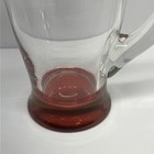 Pink Bottom Bubble Hand Blown Clear Glass Cocktail Martini Pitcher Mcm 9    Tall