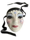 Vintage Ceramic Fancy Face New Orleans Mask Mardi Gras Carnival Mask Signed pat