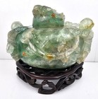 Vintage Chinese Carved Green Fluorite Lidded Censer