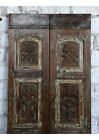 Vintage Door Blue Wash Carved Wooden Sliding Barn Door French Style Door 80x35