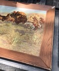 1952 Budweiser Beer Attack On The Overland Stage Sign Litho Print Vintage