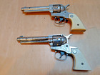 Two Vintage Nichols Stallion 38 Cap Pistols With Leather Holster  12 Cartridges