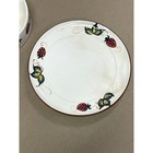 Vintage Strawberry Ceramic Relish Set 3 Wedge Bowls And Plate 4 Piece Cream Red