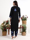 Blue Rayon Chikankari Kurta Set  Lucknow Chikankari Kurti Palazzo  Salwar Kameez