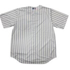 Majestic Chicago Cubs Mlb Jersey Mens Large White Blue Pinstripe Cool Base L