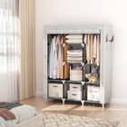 Vtrin Portable Wardrobe Closet 2 Hanging Rods 8 Storage Shelves Clothes Organize