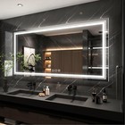 Large Dimmable Double Led Wall Bathroom Mirror Smart Touch Antifog Vanity Mirror