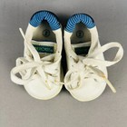 Vintage Cherokee Infant Shoes Retro Size 2 Leather Upper White Blue Trim