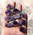 Purple Amethyst Gemstone Rings 925 Sterling Silver Plated Rings Lot Jewelry