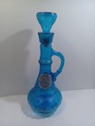 Vintage Mcgill Canadian Whiskey Blue Glass Genie Bottle Decanter 13   Empty