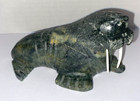 Original Alaskan Eskimo Inuit Hand Carved Solid Soapstone Walrus Signed  et Iii 