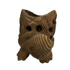 Vintage Hand Carved Wood Turtle Tea Light Holder Decor Shelf Sitter