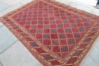 Vintage Hand Made Afghan Mushvani Oriental Red Wool Large Carpet 193x151cm