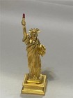 Vintage Estee Lauder Dazzling Gold Solid Perfume Compact Statue Of Liberty Nib