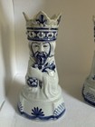 Royal Copenhagen Faience Fajance Blue Tranquebar Candle Holders  1796  Aluminia