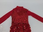 Weissman Showtime Girl s Red Fringe Sequin Dance Costume Long Sleeve Sz Sc 6
