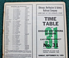 1950 Cb q Railroad Chicago   Aurora Divisions Eastern District Railway Timetable