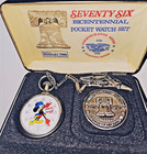 Disney Mickey Mouse 1976 Bicentennial Pocket Watch In Original Box Vintage Rare