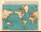 1941 Antique World Map Vintage 1940s Map Of The World Gallery Wall Decor 2960