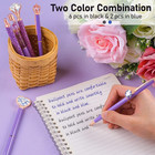 8pcs Purple Pens  Metal Crystal Diamond Pen With Black   Blue Ink  Pens For Jour