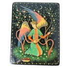 Vintage Russian Lacquer Trinket Box Palekh Artist Signed Angel Musical Mandolin