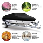 17-19ft Heavy Duty Boat Cover Waterproof Rain Uv V-hull Fishing Ski Trailerable