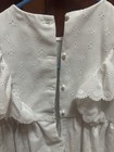 Vintage White Girls Dress Puff Sleeves Eyelet Embroidery Size 8
