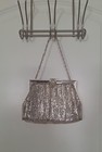 Vintage Whiting   Davis Co Silver Mesh Evening Purse  In Original Box