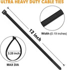 Zip Ties  Razcc 1200pcs Black Cable Zip Ties 12 Inch  Heavy Duty Plastic Wire   