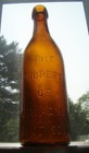 Antique Orange-amber E  Wagner- Manchester  N h  Blob Top Beer Bottle