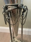 Vintage Neoclassical Silver Mantle Vase Swan French Empire Classical Urn Stand