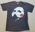 Vintage 80s The Phantom Of The Opera T Shirt Mens Small Mask Rose Broadway Usa