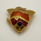 Estee Lauder Beautiful Solid Perfume Compact Vintage Orange Enamel Angelfish