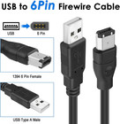 Firewire To Usb Adapter Cable 6-pin Ieee 1394 Male To Usb 2 0 Male Converter Fir