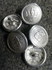 Wwi German Button 1910 In Silver  Unpainted 20mm Buttons By The Each