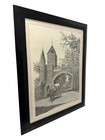 Vintage Lithograph House Drawn Cart Mansion Castle Signed Marc