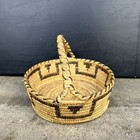 Vintage Antique Native American Pima Hand Woven Basket With Handle