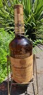 Empty 1954 Canadian Club Whiskey Large 15    Glass Bottle In Metal Cradle