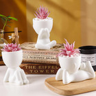 Der Rose 3 Pcs Fake Succulents Plants Artificial Pink Room Office Desk Decor For