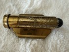 Vintage Gold Lipstick Case Pop Up Pearl Flowers With Rhinestones Hinged Mirror
