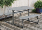 Gray - Your Zone Folding Kid s Picnic Activity Table For Ages 3-8 - Fast Ship