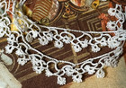 Vintage Fancy Tatting Lace Ecru Cotton Decorative Trim 48 x 3 8   Doll  Bridal