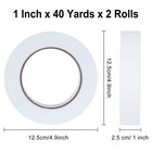 Double Sided Tape 1 Inch X 40 Yards- 2 Rolls Double-sided Adhesive Sticky Tap   