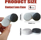 4 Pcs Black Contact Lens Case Leak Proof Travel Colored Storage Holder Box