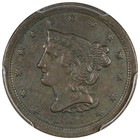 1857 Braided Hair Half Cent Pcgs Au55 Circulated Type Coin