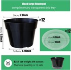 12 Pack Plant Pots  8 Inch Planter With Clear Saucer  8 12p  Black 